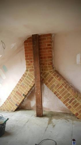 Exposed brick chimney loft conversion Bristol after