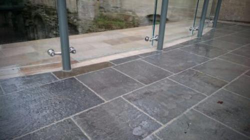 Glastonbury abbey Blue Lias paving